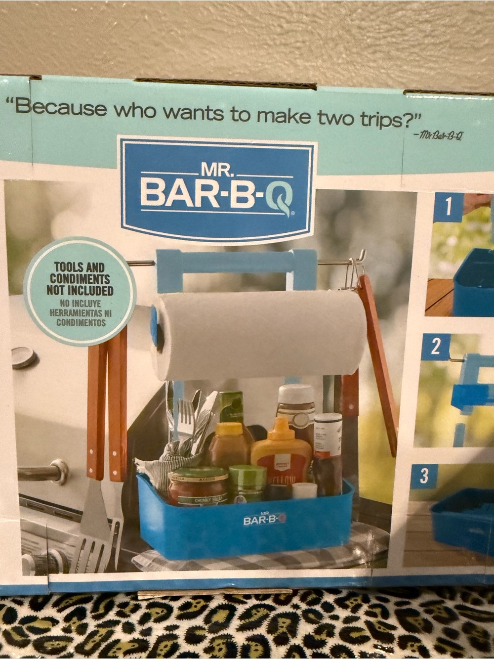 Blue Grill Caddy with Paper Towel Holder